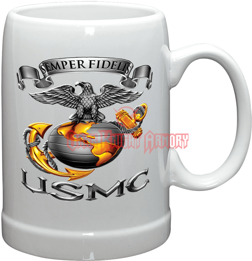Usmc Semper Fidelis Stoneware Mug (850x850), Png Download