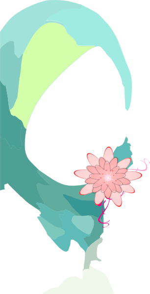 Faceless Hijabi 2 Clip Art - Nanaste Pink Lotus Greeting Cards (306x597), Png Download