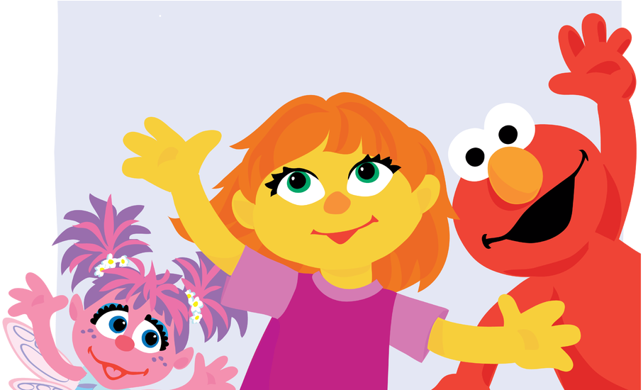 Elmo Face Png Download - Julia Autistic Sesame Street (1050x549), Png Download