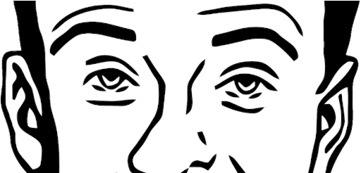 Why We Have Two Ears And Only One Mouth - Drawing Of Smiling Man Face (520x245), Png Download