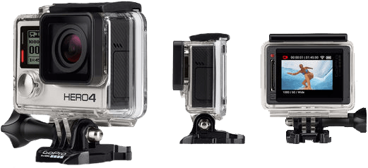 Gopro Hero4 - Black Edition - Action Camera (670x356), Png Download