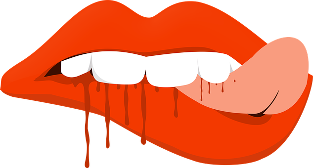 Lips, Art, Painting, Design Teeth - Art (633x340), Png Download
