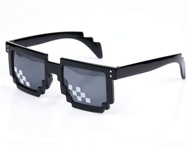 Oversized Thug Life Glasses - Yooske Deal With It Glasses 8 Bits Mosaic Pixel Sunglasses (790x601), Png Download