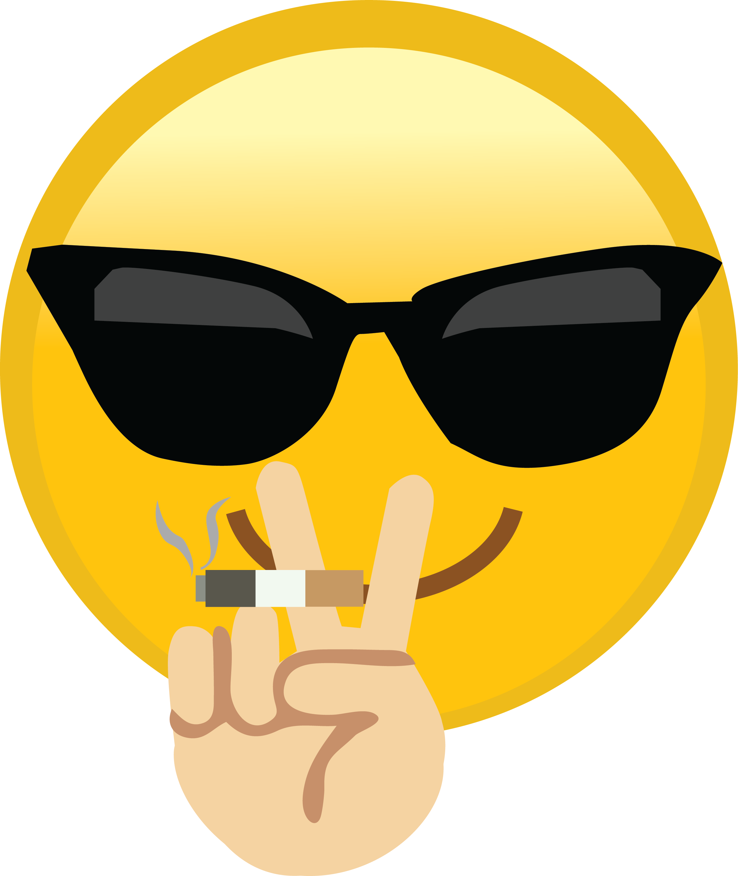 Thug Life Emoji - Smiling Face With Sunglasses Cool Emoji Mens Polo - (2528x3000), Png Download
