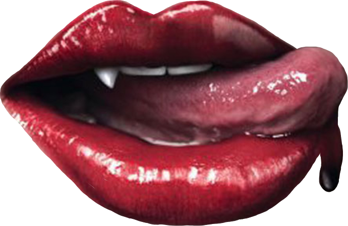 Lips Vampire Tooth Blood Sclips Freetoedit - True Blood Lips (690x449), Png Download
