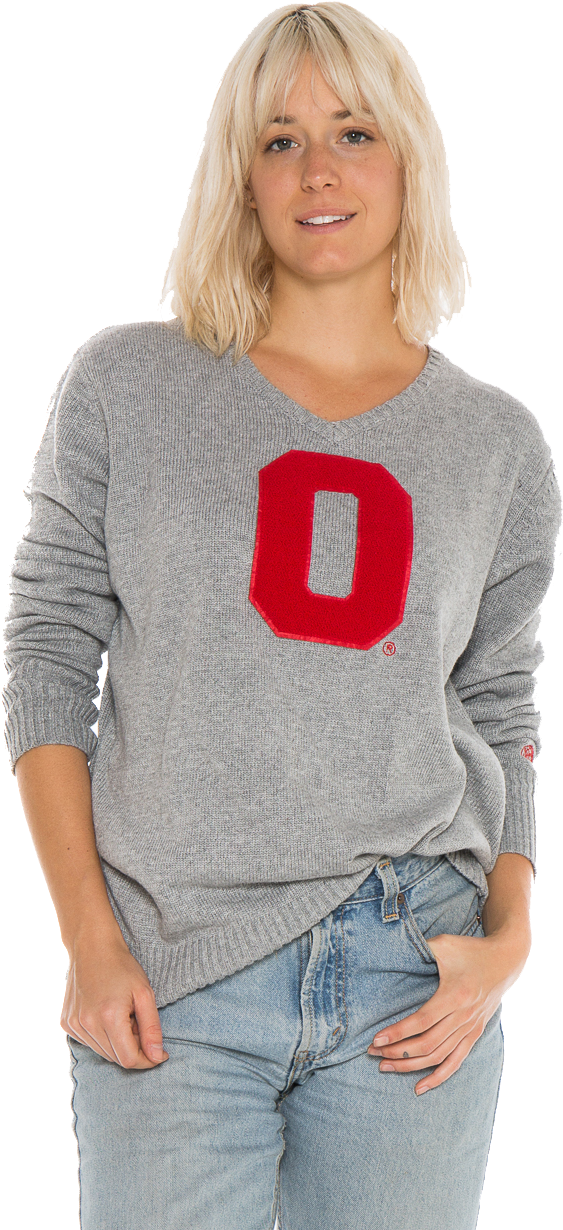 Ohio State Buckeyes Women's V-neck Sweater - Portable Network Graphics (853x1280), Png Download
