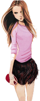 Fashion Girl Png Picture - Fashion Girl Illustration Png (500x352), Png Download