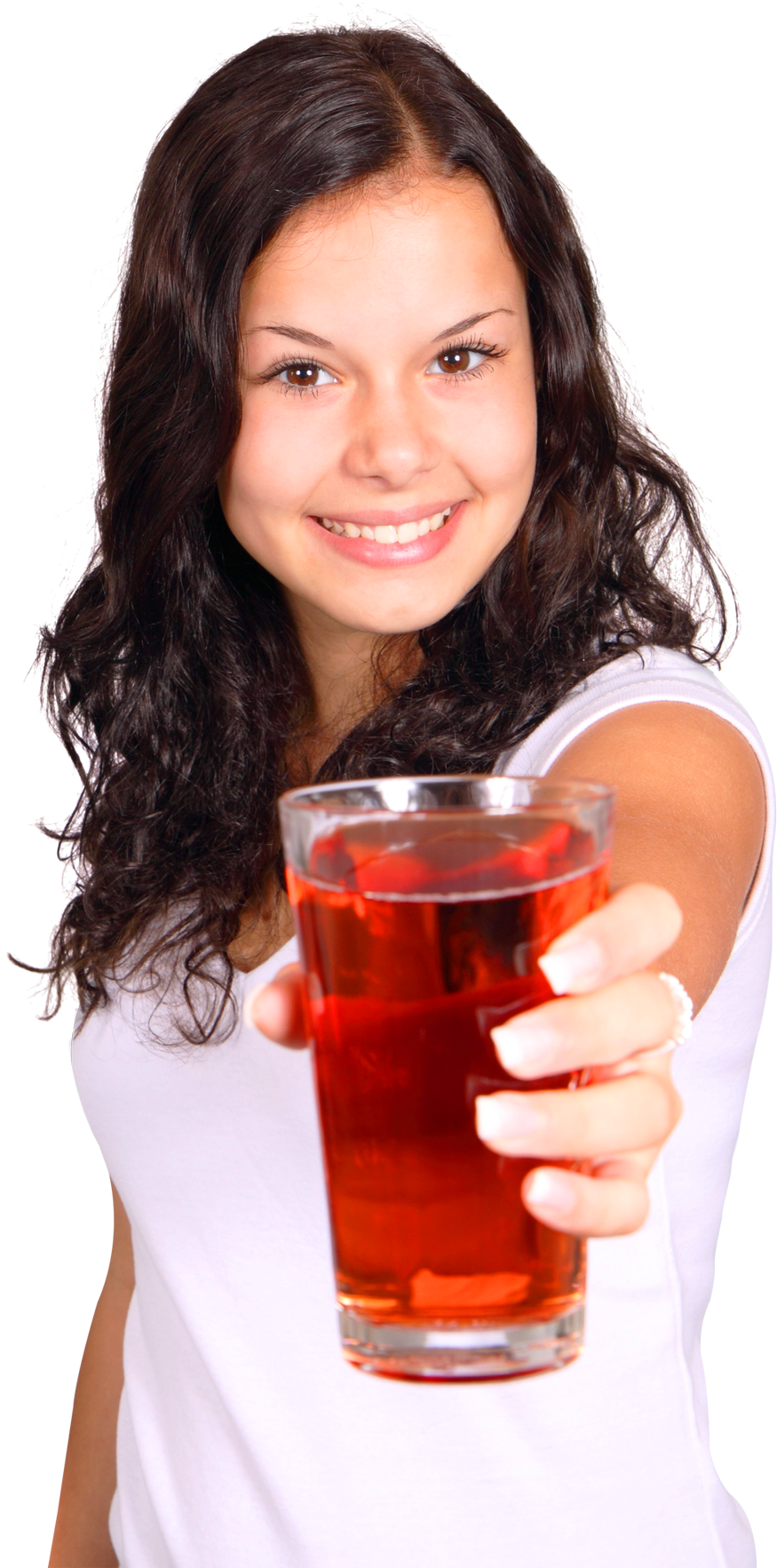 Young Girl With Glass Of Fresh Juice Png Image - Girl Drinking Juice Png (500x902), Png Download