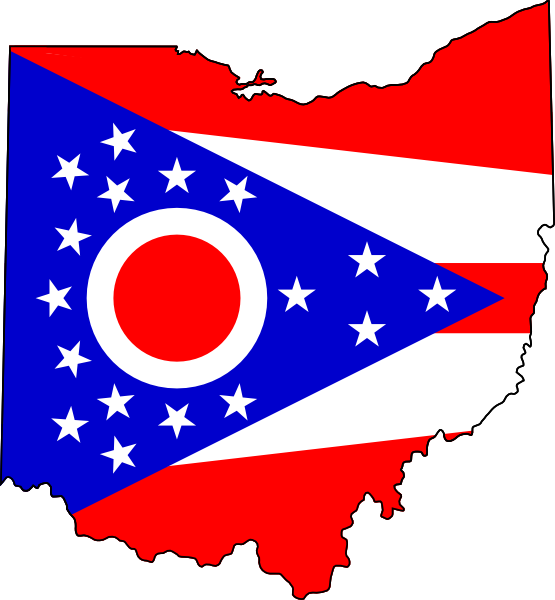Ohio State Clip Art - Ohio State Flag Map (555x600), Png Download