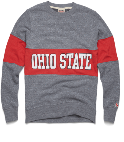 Ohio State Stripe Crewneck From Homage. Ohio State (600x600), Png Download