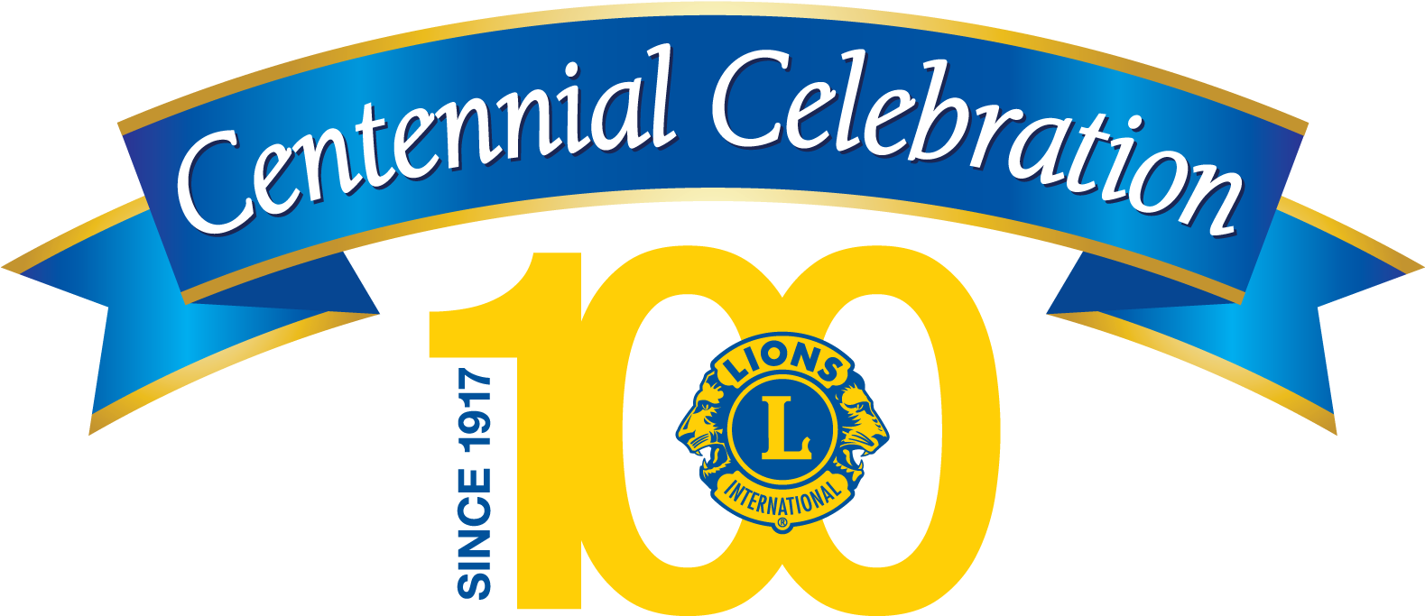 Lions International 100 Years Logo (1578x711), Png Download