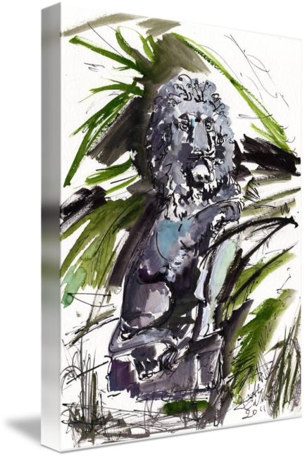 "georgia History The Lion Statues Of Jekyll Island" - Georgia (433x650), Png Download