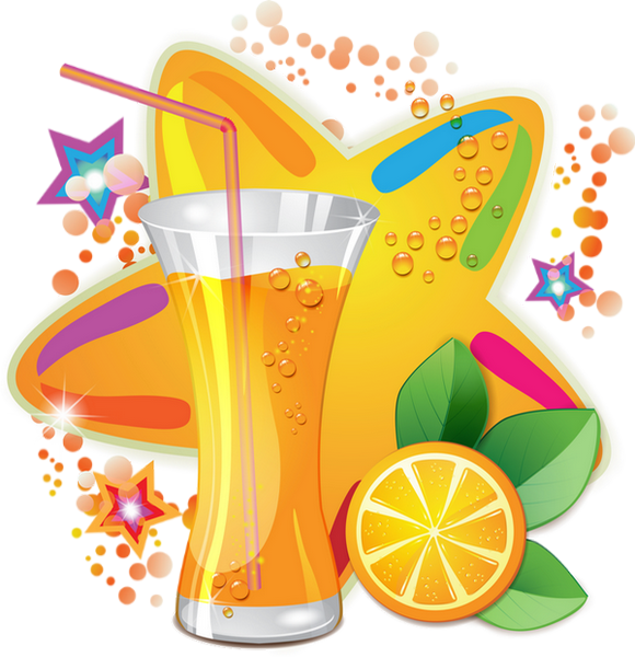 Verre De Jus D'orange - Verre De Jus De Fruits Png (580x600), Png Download