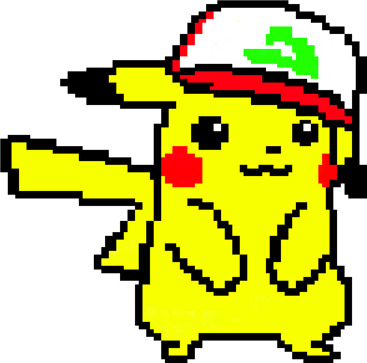 Cute Pikachu Wearing Ash's Hat - Bead (1200x1200), Png Download