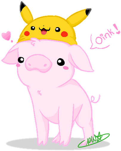 Smol, Cute Pig With Smol, Cute Hat 0w0 Requested By - Photograph (530x530), Png Download
