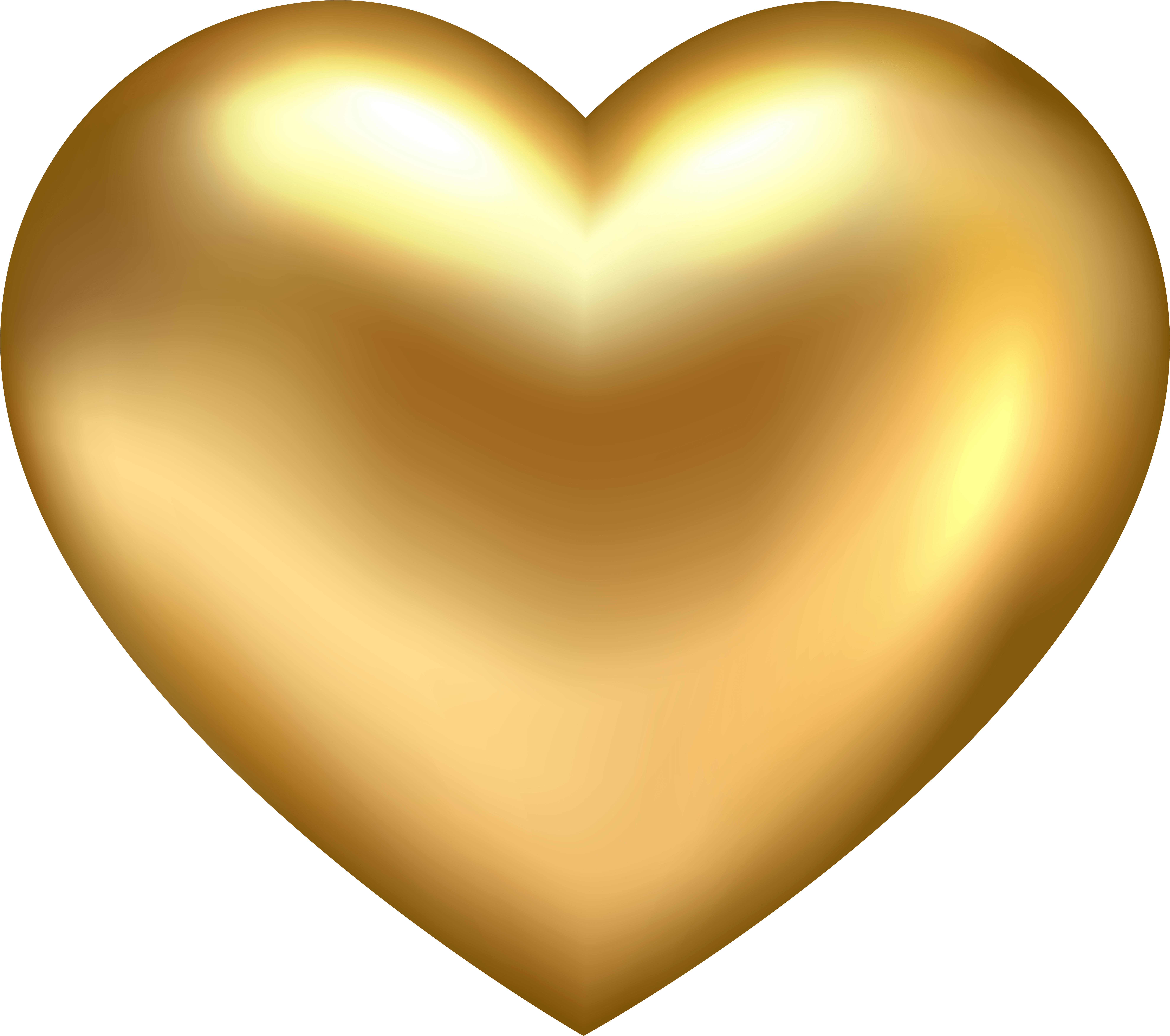Golden Heart Transparent Png Clip Art - Heart (600x531), Png Download