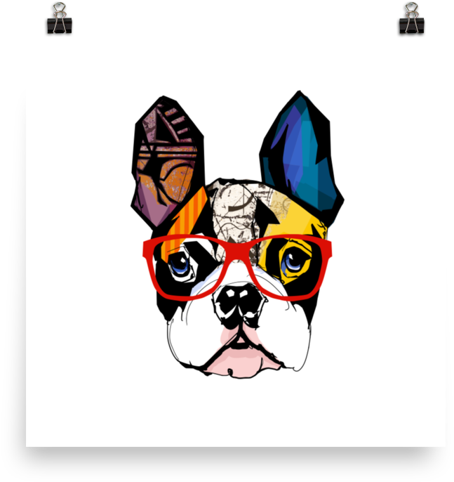 Art Print - Chinese Dog New Year Boston Terrier (1000x1000), Png Download