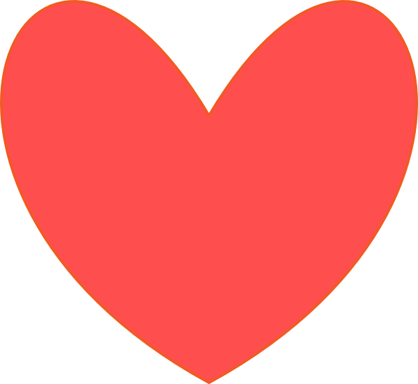 Coral Clipart Hearts / Coral And Gold Clipart / Blush - Coral Heart (600x551), Png Download