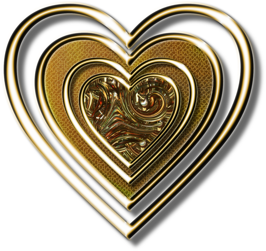 Golden Heart Png By Jssanda On Deviantart - Heart (914x874), Png Download