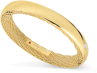 Roberto Coingolden Gate Collection Slim Bangle With - Roberto Coin Golden Gate Diamond Bangle Bracelet (400x400), Png Download