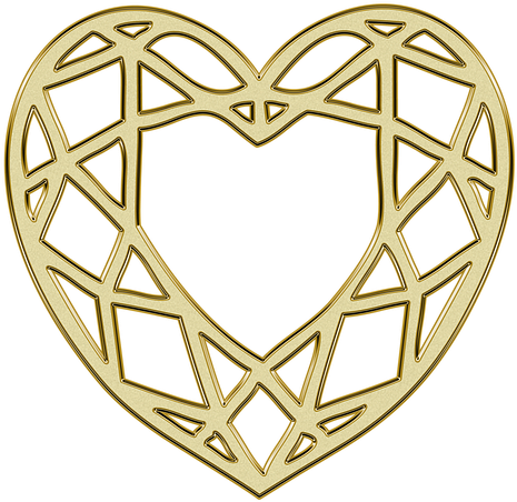 Heart, Golden, Gold, Ornament, Jewelry, Love - Portable Network Graphics (720x720), Png Download