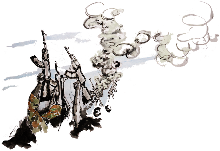 War Reporting In Watercolours By @ashleyhamer Http - Tree (727x499), Png Download