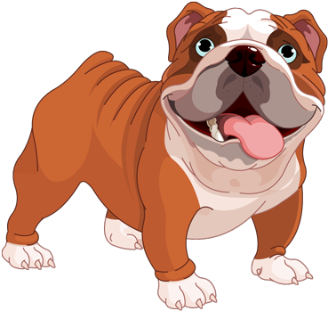 English Bulldog Clipart Happy - English Bulldog Clipart (1000x398), Png Download