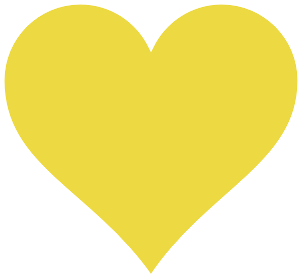 Yellow Heart No Background (600x556), Png Download