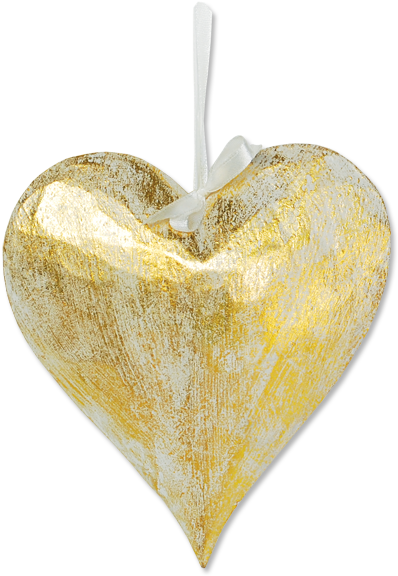 Big Gold Heart Ornament - Balizen Home Store Ubud (600x600), Png Download