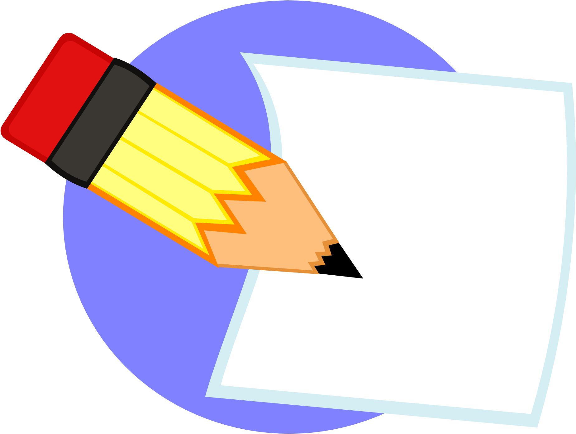 Pencil And Paper Clip Art - Pencil On Paper Clipart (1979x1513), Png Download