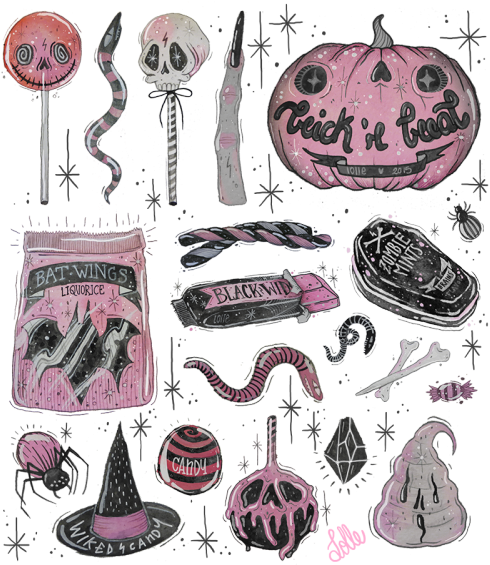 Scary Illustration Art Creepy Halloween Autumn Candies - Redbubble Trick 'r Treat Scarf (500x569), Png Download