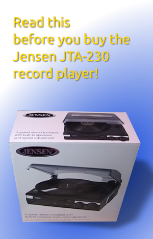 Jensen Jta-230 Turntable Review - Jensen Record Player (300x468), Png Download
