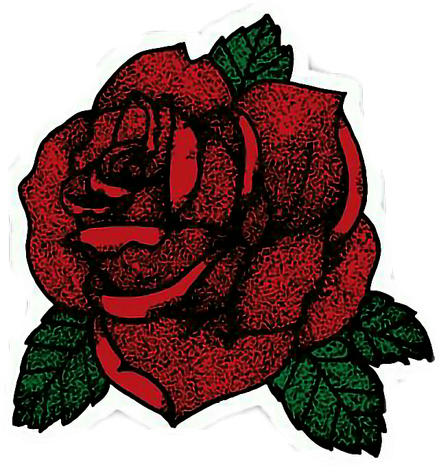 Single Black Rose Red Rose Png Clipart Image - Red Rose Stickers (640x680), Png Download