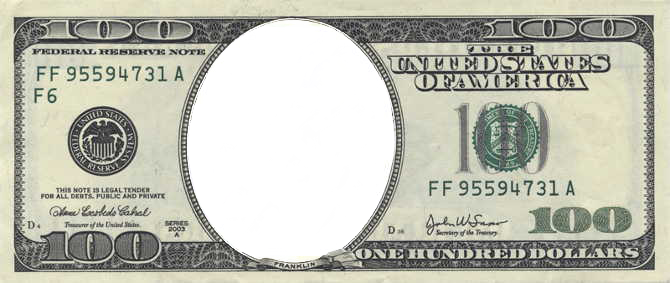 Dólar Png - Blank Hundred Dollar Bill (670x283), Png Download