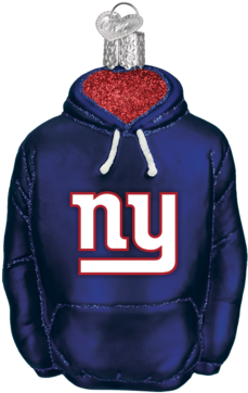 New York Giants Hoodie Ornament - Old World Christmas New York Giants Hoodie Glass Blown (387x387), Png Download