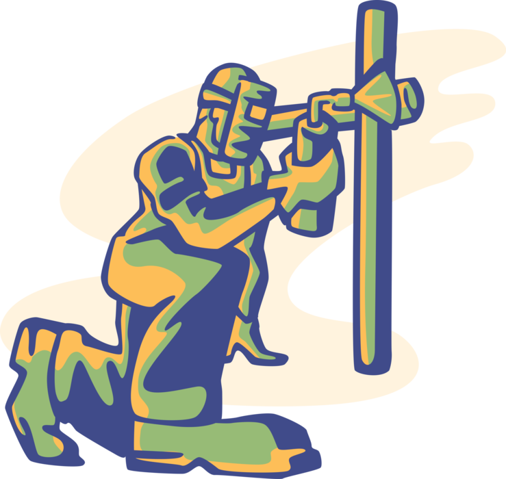 Vector Illustration Of Welder Shielded Metal Arc Welding - Welding (739x700), Png Download