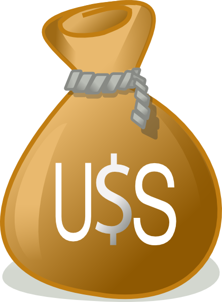 Small - Money Bag Vector Png (438x596), Png Download