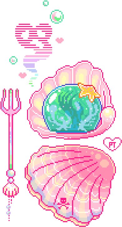 #sea #tmblr #tumblr #cute Kawaii #kawaii #cute #soft - Jellyfish Pixel Art (500x739), Png Download