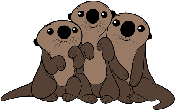 Sea Otters Clipart - Otters Clipart (600x383), Png Download