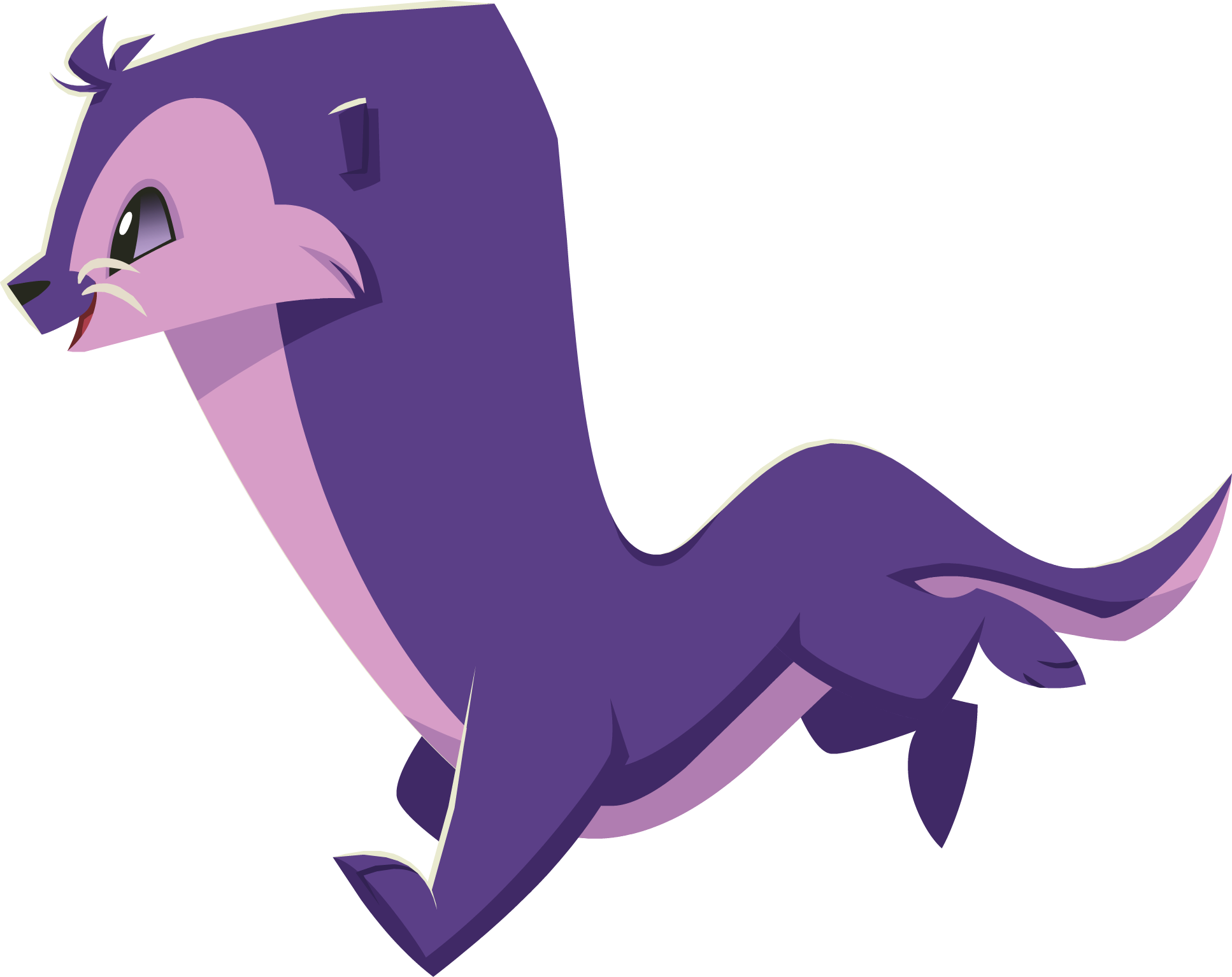 Purple Otter - Animal Jam Otter Transparent (1934x1534), Png Download