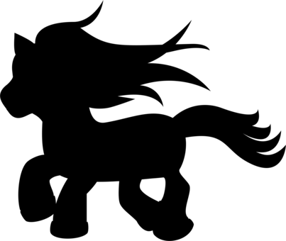 My Little Pony Horse Silhouette Drawing - Pony Silhouette (403x340), Png Download