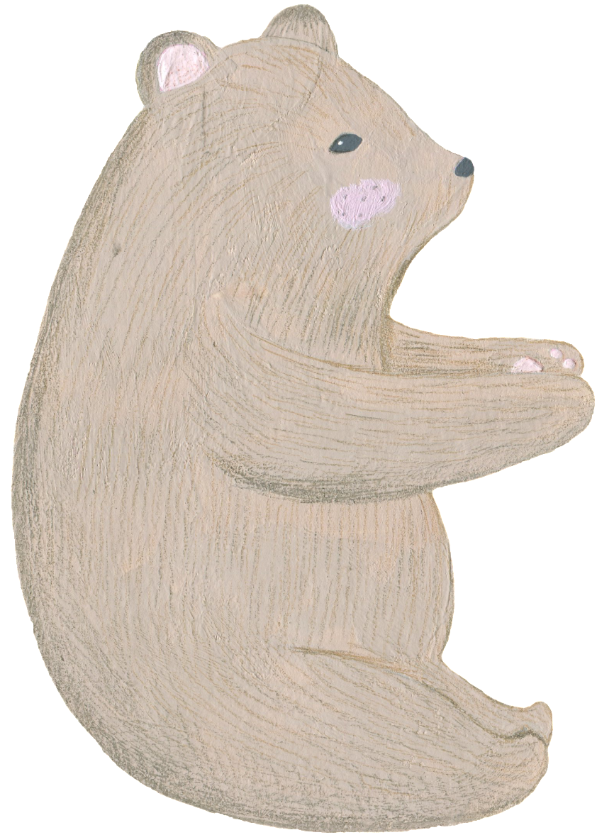 Cartoon Version Of Hand Painted Sitting Cute Bear - Portable Network Graphics (1024x1352), Png Download