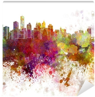 New York Skyline V2 In Watercolor Background Wall Mural - Children’s Reasoning While Building Fraction Ideas (400x400), Png Download