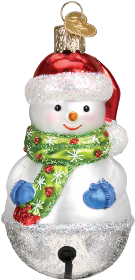 Jingle Bell Snowman Christmas Ornament - Old World Christmas 40293 Santa's Puppy Love Ornament (582x582), Png Download