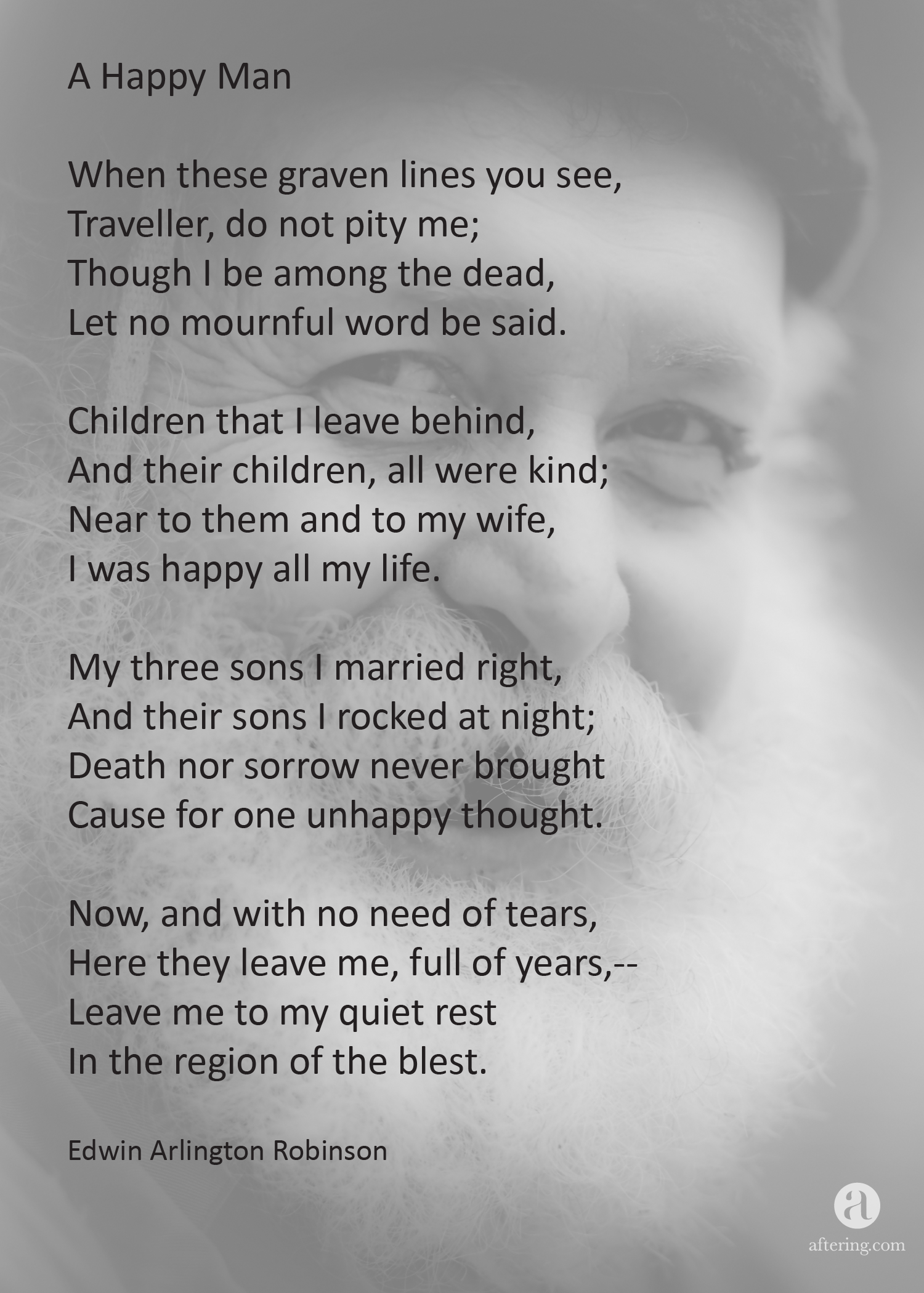 Aftering Poems A Happy Man Fulltext - Happy Man Poem (1500x2100), Png Download