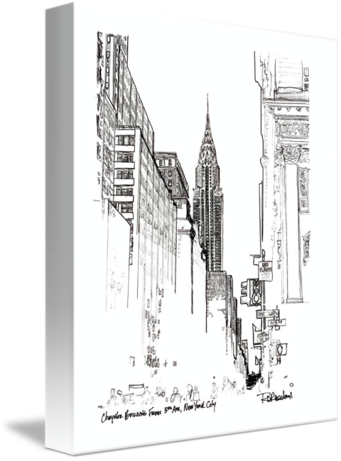 Chrysler Building From - Gallery-wrapped Canvas Art Print 11 X 14 Entitled Chrysler (480x650), Png Download
