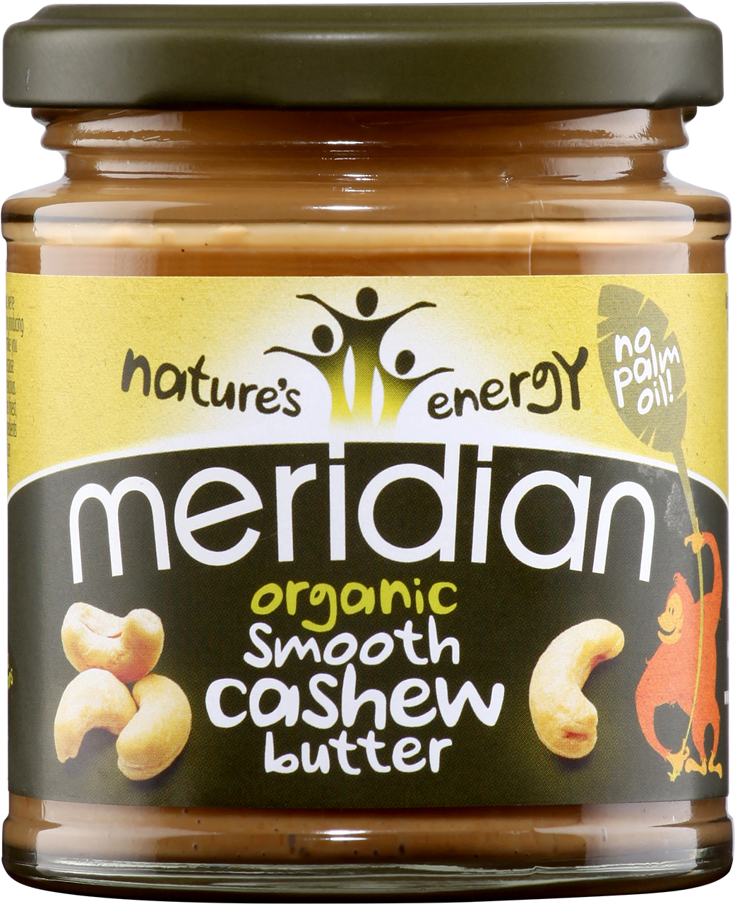 Org Cashew Butter 170g Front - Meridian Smooth Almond Butter (1280x1280), Png Download