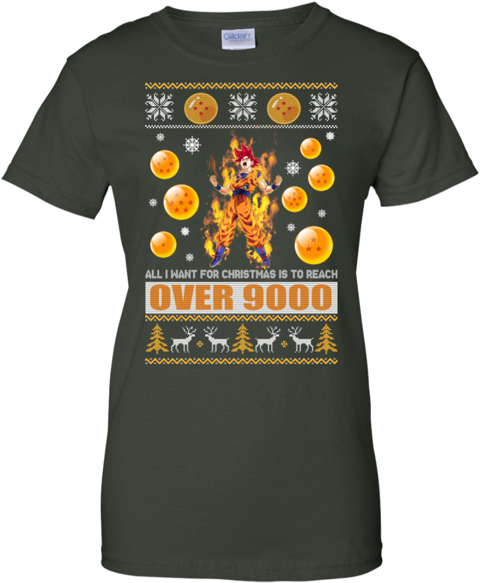 All I Want For Christmas Is To Reach Over 9000 Sweater (1155x1155), Png Download