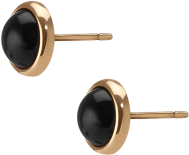 Black Stone Circle Earring Aurate New York (1200x1200), Png Download