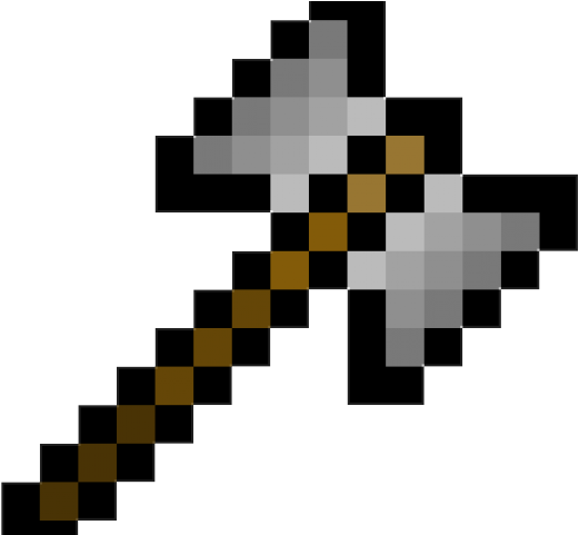 Drawn Axe Minecraft Iron (640x480), Png Download